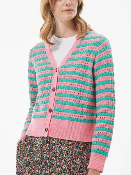 Women Barbour Sweater Pink Cotton S