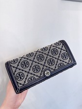 New Tory Burch T Monogram Jacquard Wallet Crossbody Clutch Purse 135846 $348