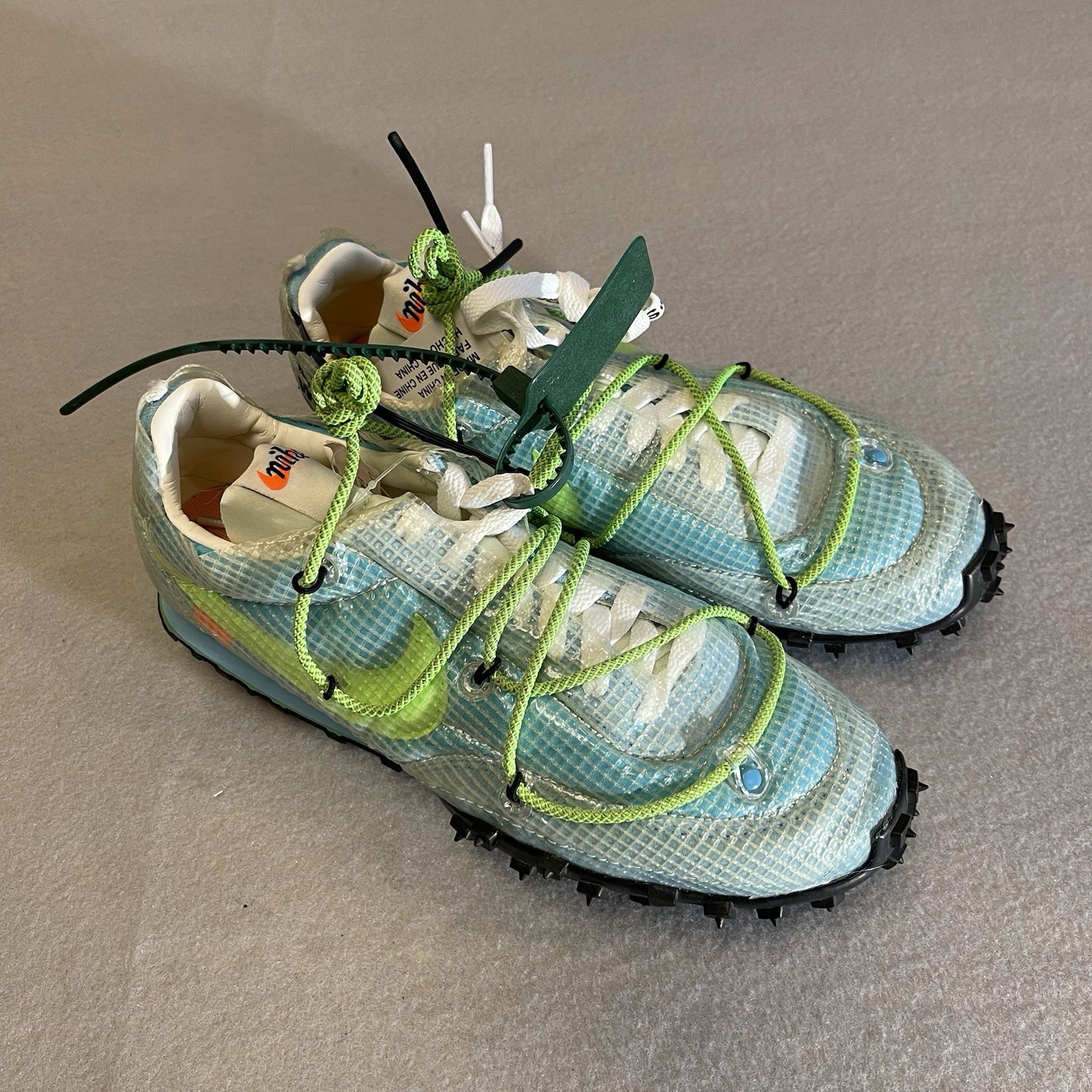 OFF WHITE X NIKE Taglia 7 5 Nike Off White x Waffle Racer Vivid Sky W