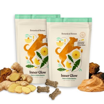 Botanical Bones Inner Glow Digestive Dog Treats - Gut Health Support Prebiotics