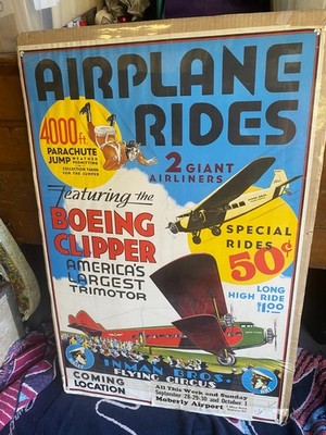 1929 Inman Flying Circus Original 25x38  Poster Signed by William Inman