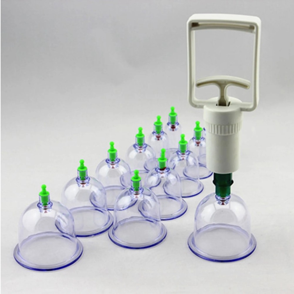 Schröpfen Gläser Set Vakuum Massage 12er Pumpe Saug Glocken Cupping