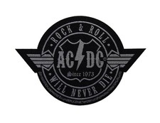 AC/DC Rock N Roll Will Never Die Battle Jacket Sew On Woven Patch OFFICIAL 10-15