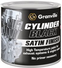 Granville Cylinder Black Satin Finish High Temp Brush On Paint Engine 250ml