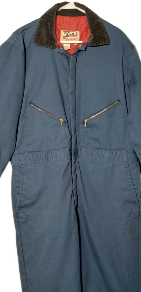 Vintage Walls Blizzard Pruf Insulated Coveralls XL Blue ZipLeg Heavyweight USA - Image 3 of 4