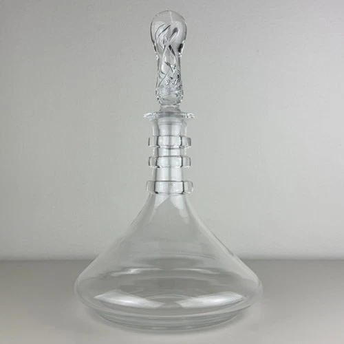Vintage STEUBEN? Ships Decanter Art Deco Studio Glass 11,5" Signed