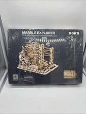 ROKR Magic Crash Lift Coaster LG503 3D Wooden Puzzle Model Kit Marbles Balls New