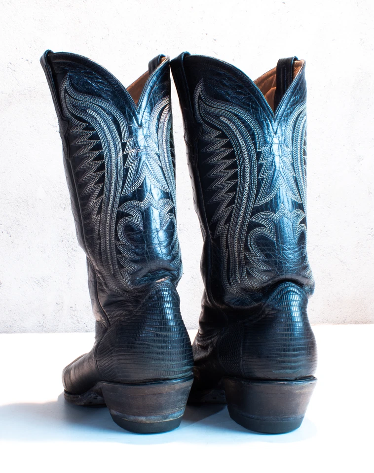 Ferrini Western Boot Mens Size 9D Black Leather - Image 3 of 4