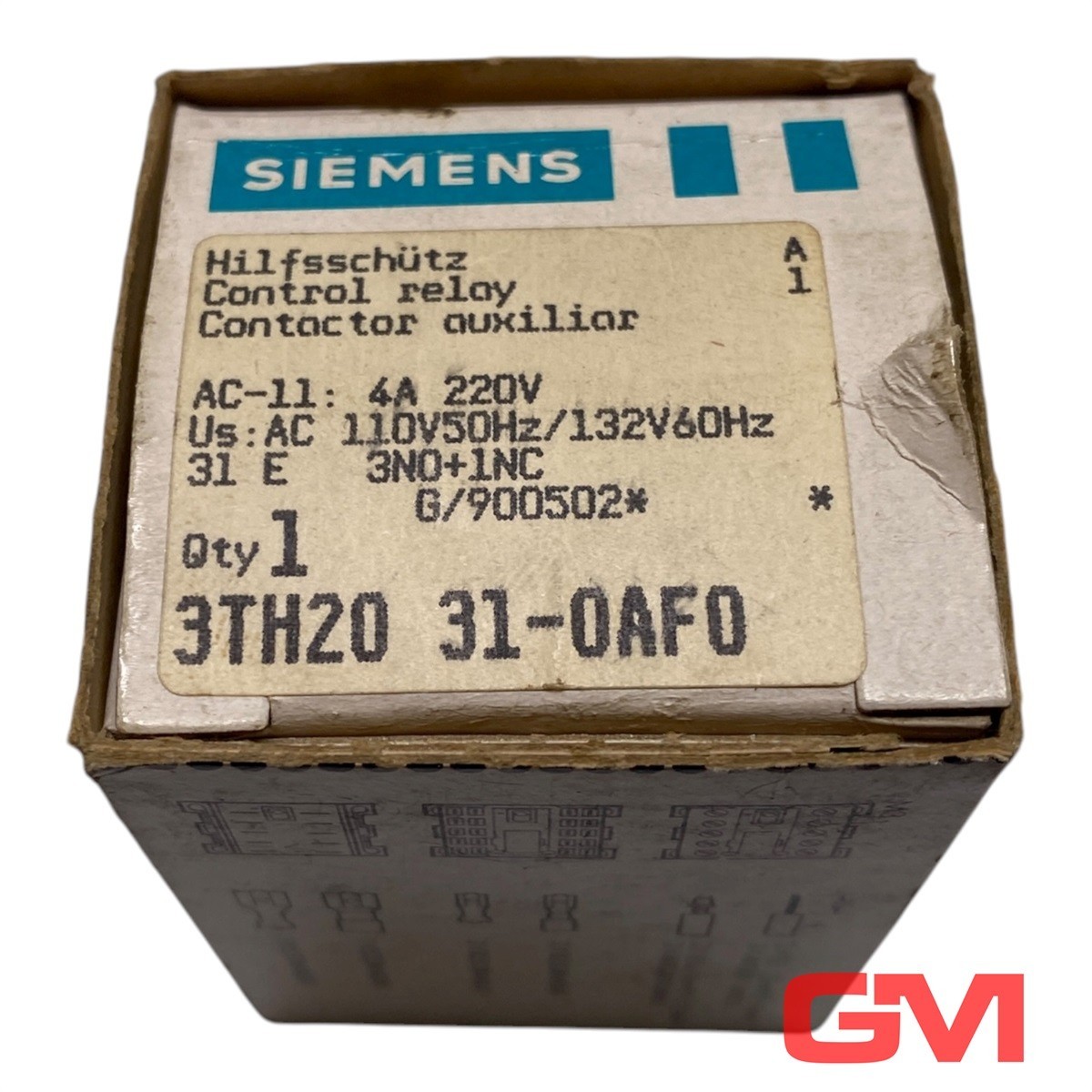 Siemens Auxiliary Relay 3TH2031-0AF0 Control Relay 110V 50Hz/132V 60Hz 3NO+1NC