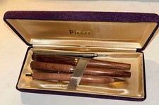 Pilot Wooden Pen Set Fountain Pen Ballpoint Mechanical Pencil Unused
