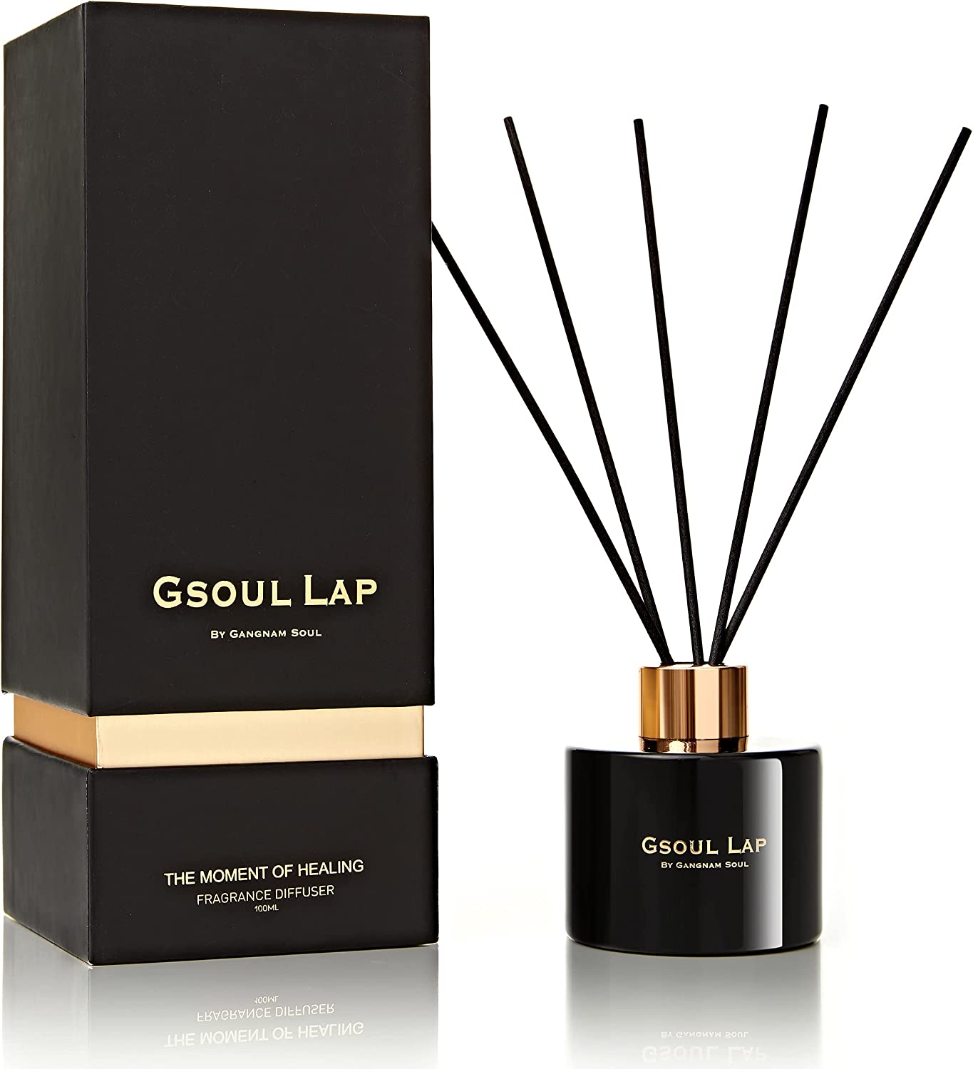 Rose & Dark Amber Reed Diffuser Set with Fragrance Oil and Fresh Flower Stems-image