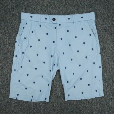 Greyson Shorts Mens 33 Blue Montauk Chino Golf Wolf Shield Stretch Performance *
