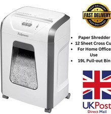 Image of Fellowes Paper Shredder for Home Office Use - 12 Sheet Cross Cut Paper Shredder