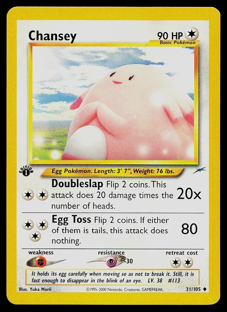 Pokemon Card Neo Destiny Chansey 31/105 1st Edition Uncommon