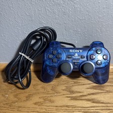 Sony SCPH-10010 PlayStation 2 PS2 DualShock 2 Clear Blue Controller Tested