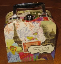 ROSANNA Portrait of a Young Artist Set of 4 PARIS THEMED Appetizer PLATES in BOX