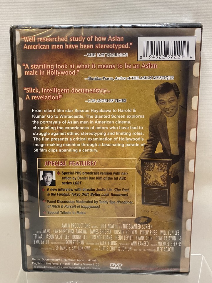 The Slanted Screen: Asian Men In Film Television (DVD, 2007) New Sealed ...