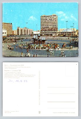 Berlin Alexanderplatz Postcard DDR House of Teachers Vintage 1977 View