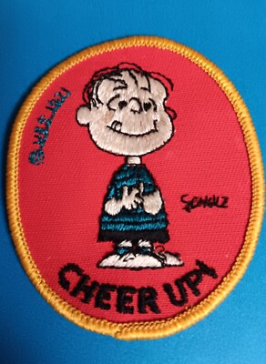 VINTAGE PEANUTS GANG LINUS EMBROIDERED PATCH SEW-ON