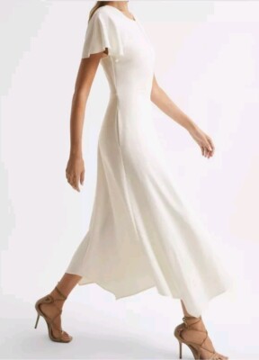 White Reiss New In Dresses Reiss White Annie Denim Fit And Flare Midi Dress White Reiss New In Dresses Reiss White Annie Denim Fit And Flare Midi Dress