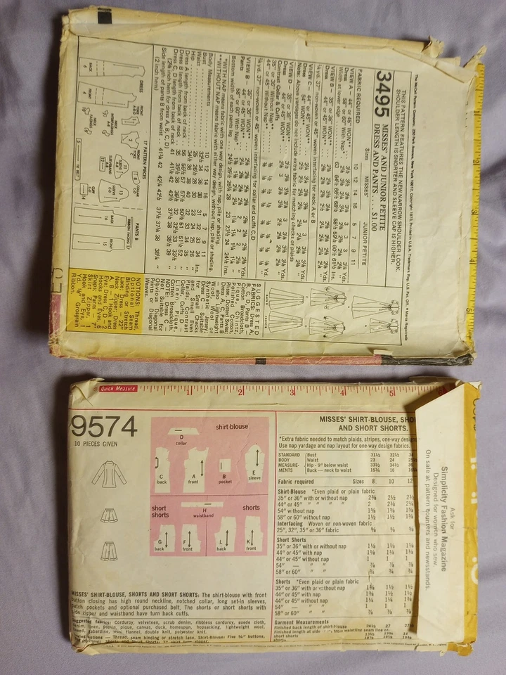 Simplicity 9574 MCcall's 3495  Bust 32  - Image 2 of 2