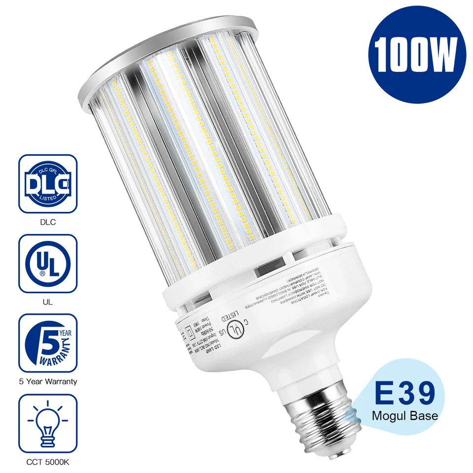 100W LED Corn Light Bulbs Replace 400W HID/HPS Street Garden Lamp E39 Mogul Base - Image 4 of 4