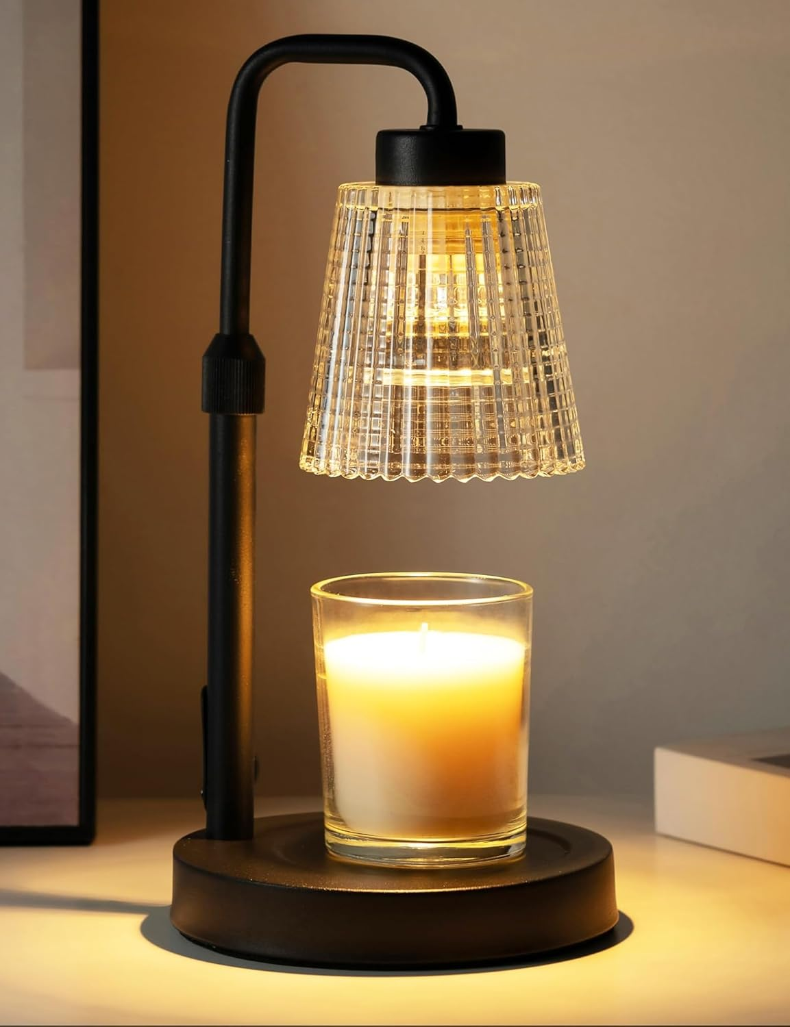 Candle Warmer Lamp with Timer Adjustable Height Dimmable Home Decor for Jar