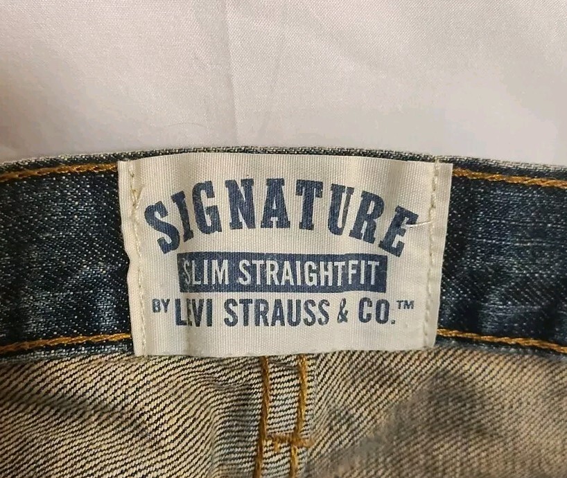 Signature by Levi Strauss & Co. Slim Straight Jeans Blue Size 14 Regular image 3