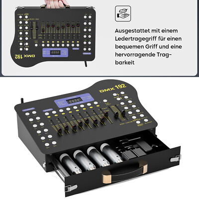 DMX Controller 192CH für Disco Mit Sender+ 4x Wiederaufladbarem Empfänger Disco