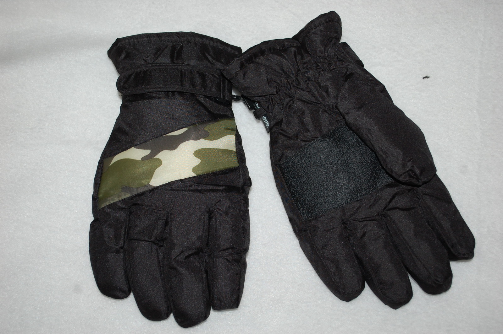 Mens BLACK SKI GLOVES Camo Stripe THICK WARM WINTER Thinsulate