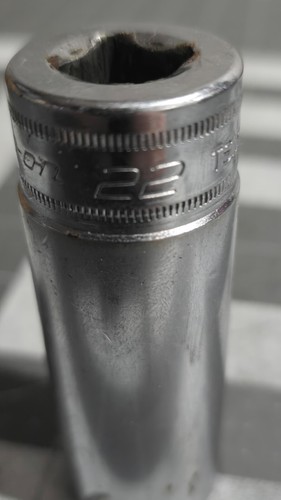 SNAP-ON TSM22 1/2" Drive 22mm Metric 6 Point Deep Chrome Socket - Foto 2 di 7