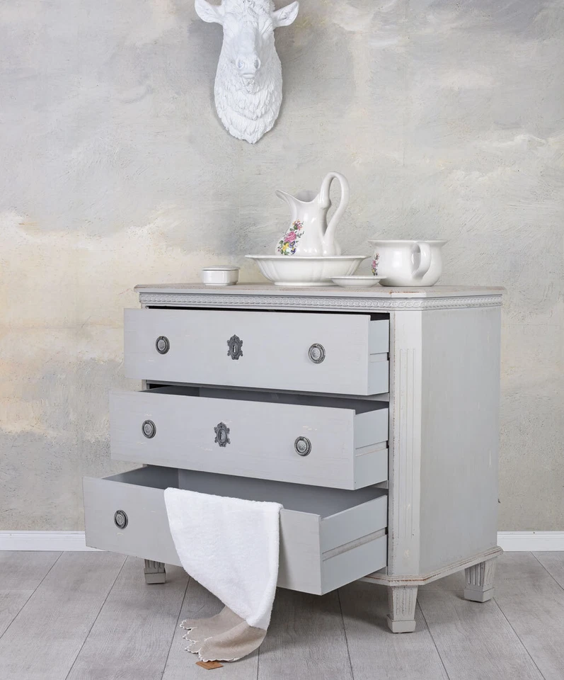 Schwedische Kommode Nachtkommode Gustavianischer Schrank Sideboard Shabby Chic - Bild 3 von 4