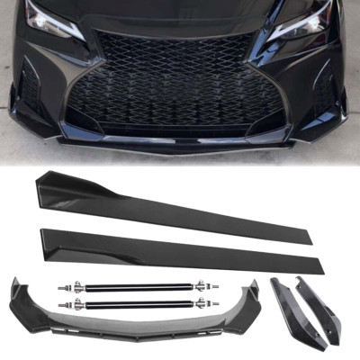 Carbon Fiber Front Bumper Lip Splitters Side Skirt Strut Rod FOR LEXUS IS200T