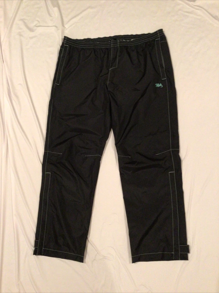 $99 Pantalones de lluvia para mujer HUK Performance pesca empacables negros/aqua talla XL 40" Foto 3 de 4