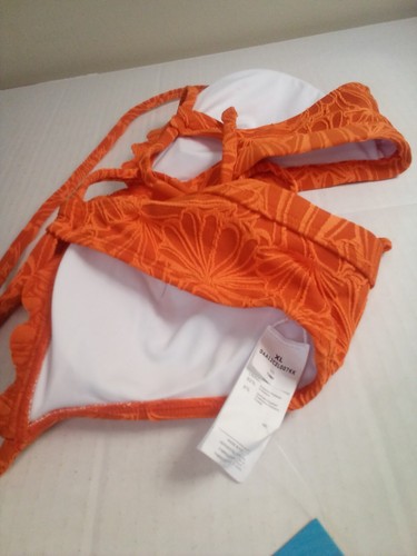 Cupshe Bikini Top Women XL Padded Cups Textured Scallop Trim Orange - Picture 13 of 13