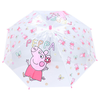 Peppa Pig Wutz Kinder Stockschirm Regenschirm Schirm transparent manuell