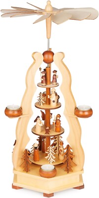 Weihnachtspyramide - Holz Pyramide 55 cm - Teelichtpyramide Handbemalt