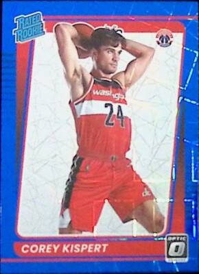 2021-22 Panini Donruss Optic NBA Washington Wizards Corey Kispert Blue Velocity