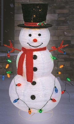 4 Ft Christmas Lighted Pop Up Led Snowman Yard Decor Ebay