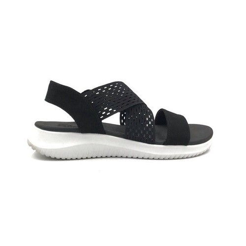 Skechers Black White Yoga Foam Platform Sandals Size 8 Gem