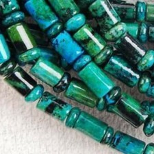 Wholesale 6x9mm Green Azurite Chrysocolla Gemstone Column Loose Beads 15''Strand