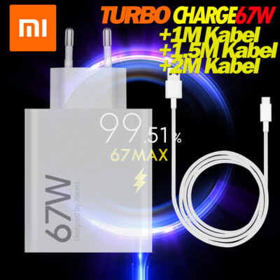 Original Xiaomi Mi, Poco, Redmi Note Turbo 67W Schnellladegerät  Usb Ladekabel