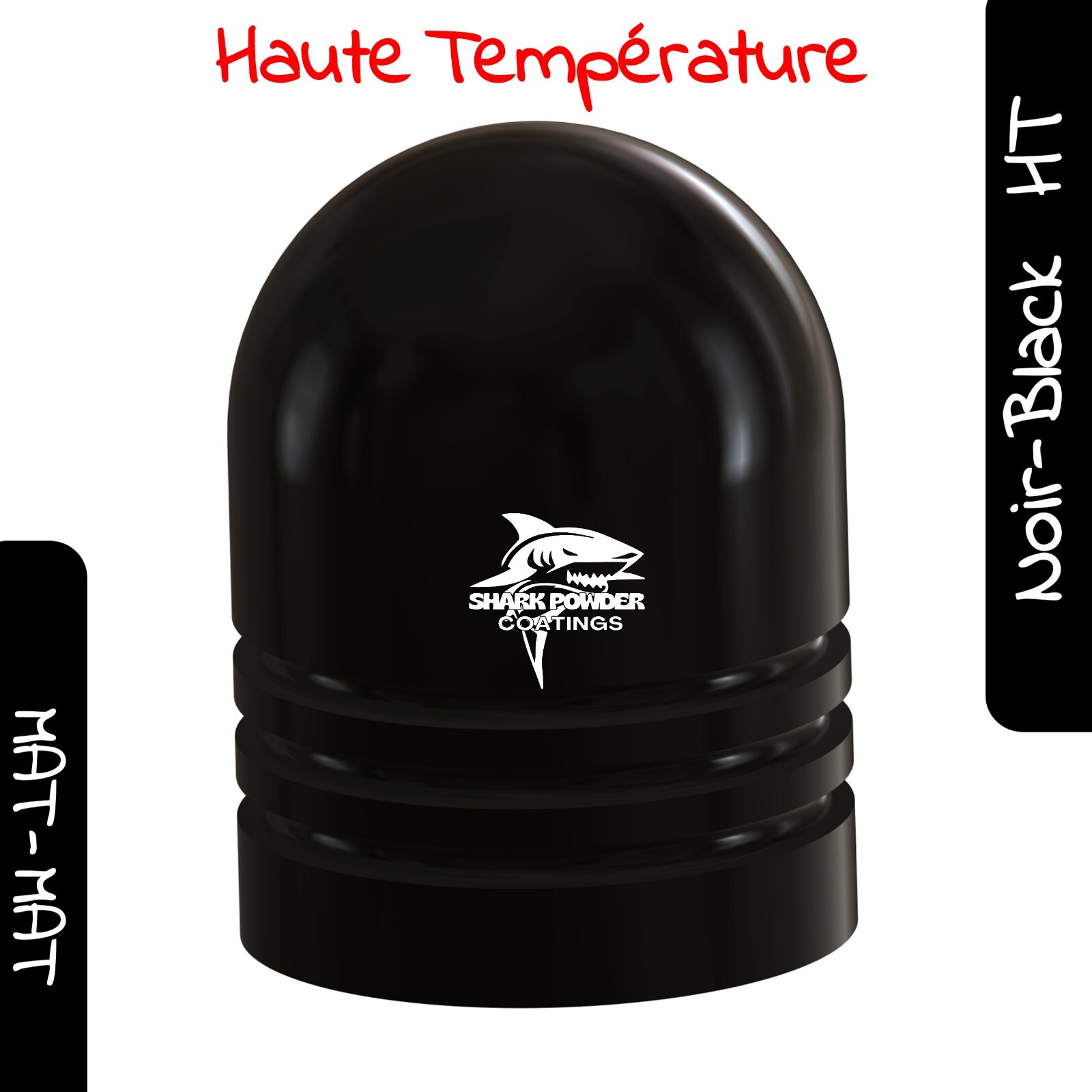 Poudre polyester noir mat haute température à granulométrie fine de 1kg