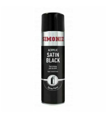 Simoniz Satin Black Acryl Autolack Spray Aerosol 500 ml glatte Oberfläche