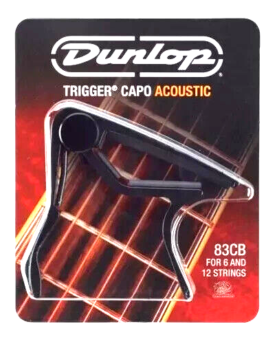 Dunlop 83CB 'Trigger' Capo for 6 and 12-string Acoustic/Electric guitar, Black