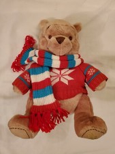 Disney Store Winnie The Pooh 2008 With Christmas Sweater& Scarf