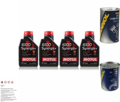 4L Motoröl Motul 6100 Synergie+ 10W-40 1xLeak-Stop+Motor Doctor