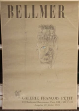 Hans BELLMER Affiche originale offset Exposition Galerie François PETIT 1976
