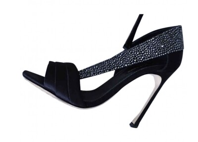 SERGIO ROSSI SWAROVSKI KRISTALL VERZIERT SATIN SANDALEN SCHUHE 35 UK 2 US 5