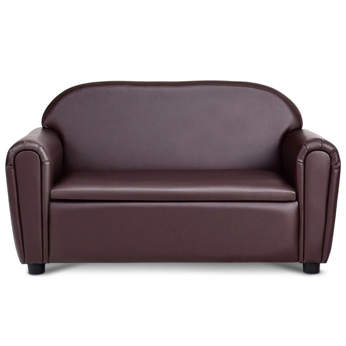 Kids Sofa Armrest Chair with Storage Function-Brown - Color: Brown